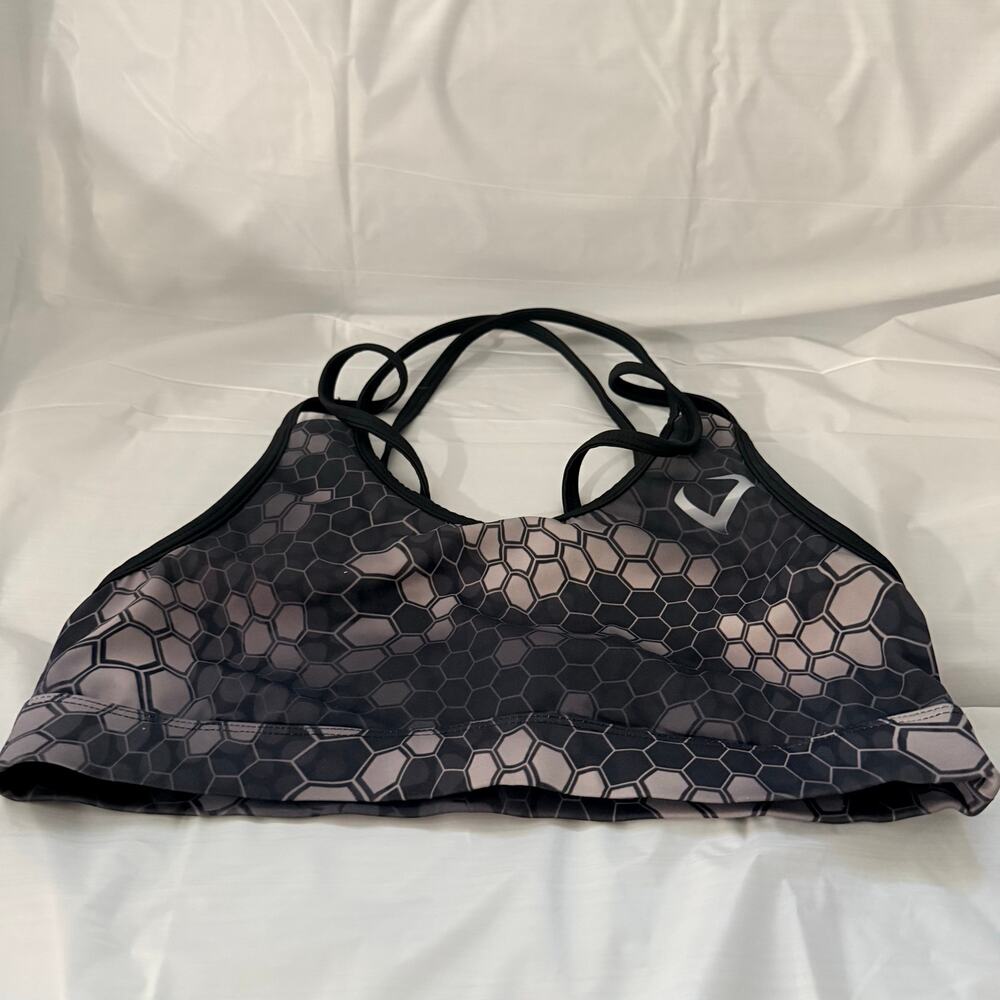 Violate The Dress Code Strappy Sports Bra Womens Medium Kryptek Typhon Gray
